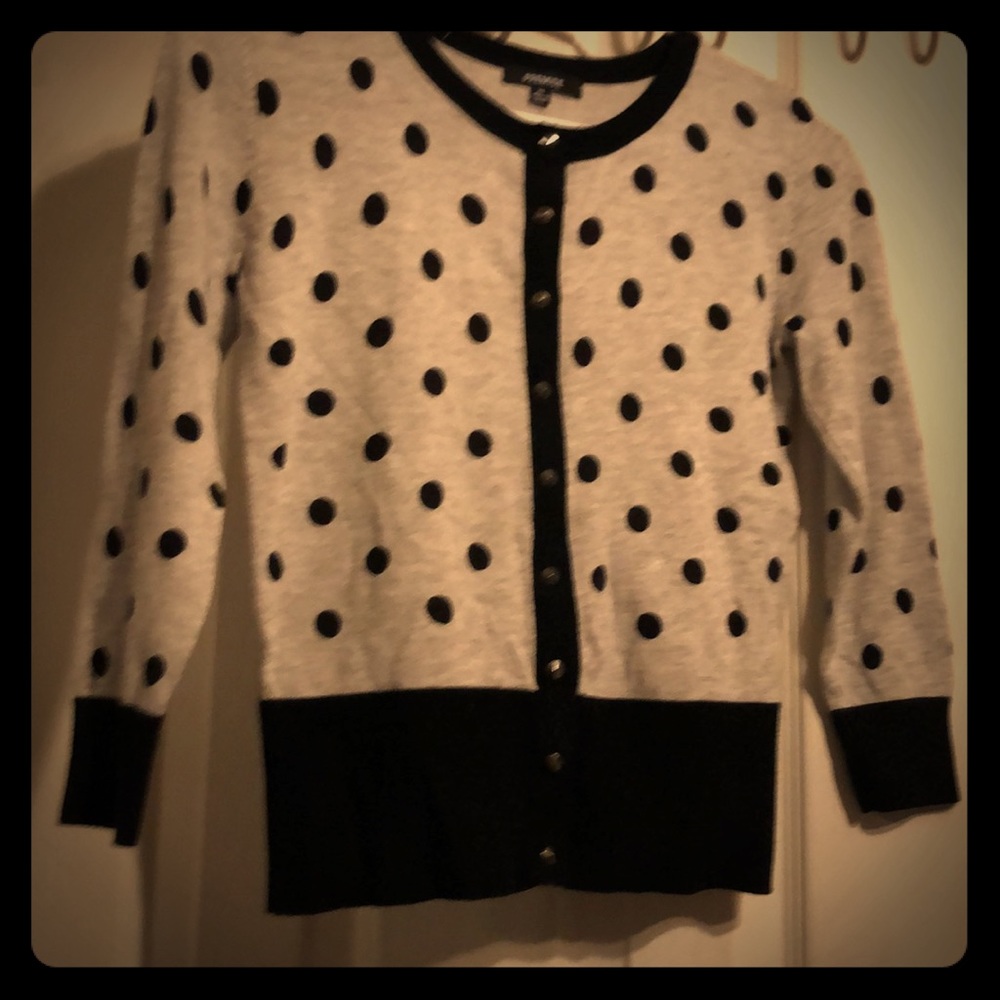 Black & Grey polka dot cardigan xs